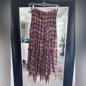 Free people plaid skirt/dress size S, euc